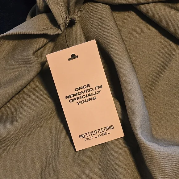 PLT Label Dark Taupe Tailored Extreme Ruched Asymmetric Top Size 12 - Picture 12 of 16